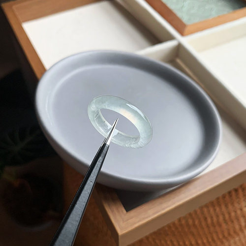 缅甸天然A货翡翠指环冰种晴水