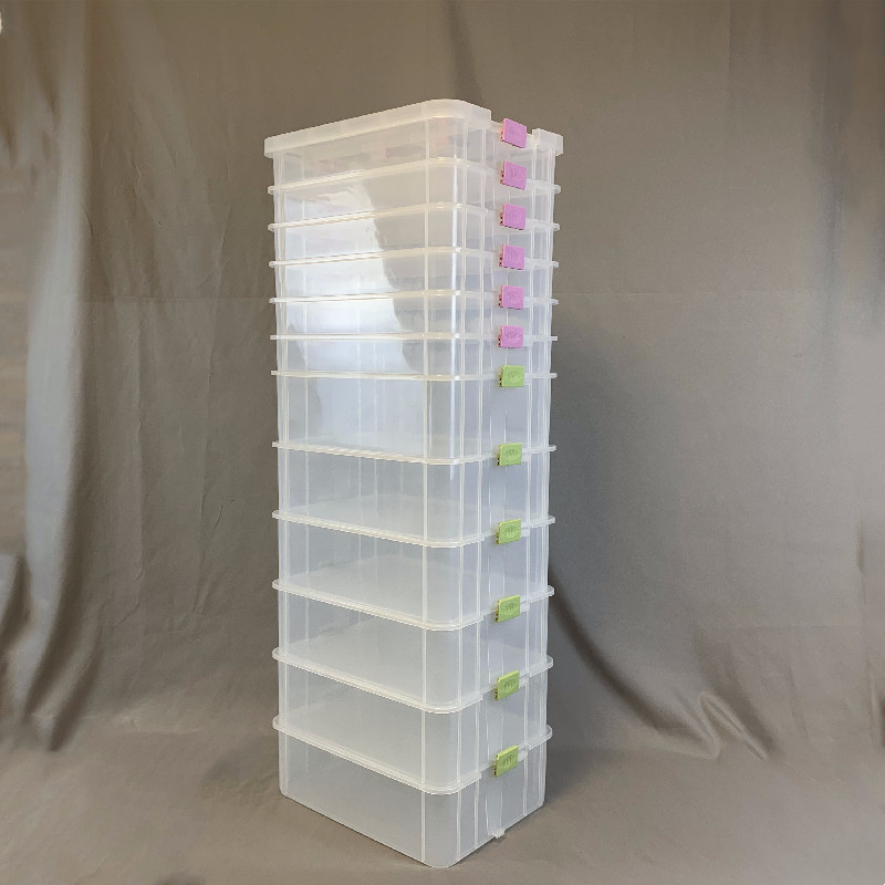 多层透明叠加儿童手提玩具收纳盒