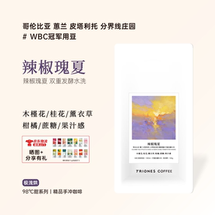 WBC冠军用豆 辣椒瑰夏 哥伦比亚分界线庄园进口精品手冲咖啡豆
