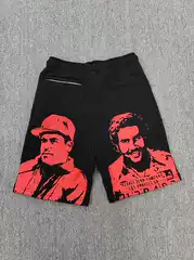 Hip-Hop Style Character Print Shorts for Men and Women, Loose Casual Five-Point Pants, Summer Trend