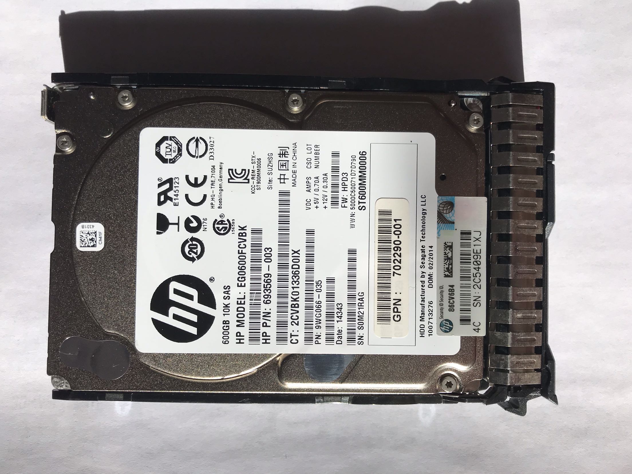 服务器HP原装硬盘 600G SAS 2.5 10K 702659-001 653957-001