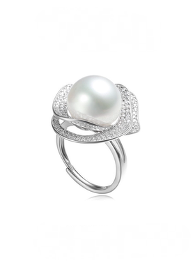 925银澳白海水珍珠12-13戒指