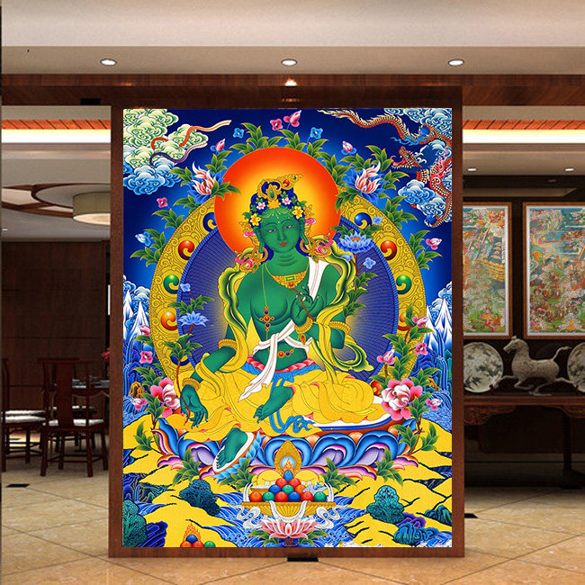 钻石画客厅满钻新款满贴钻印花十字绣人物唐卡观音菩萨绿度母菩萨
