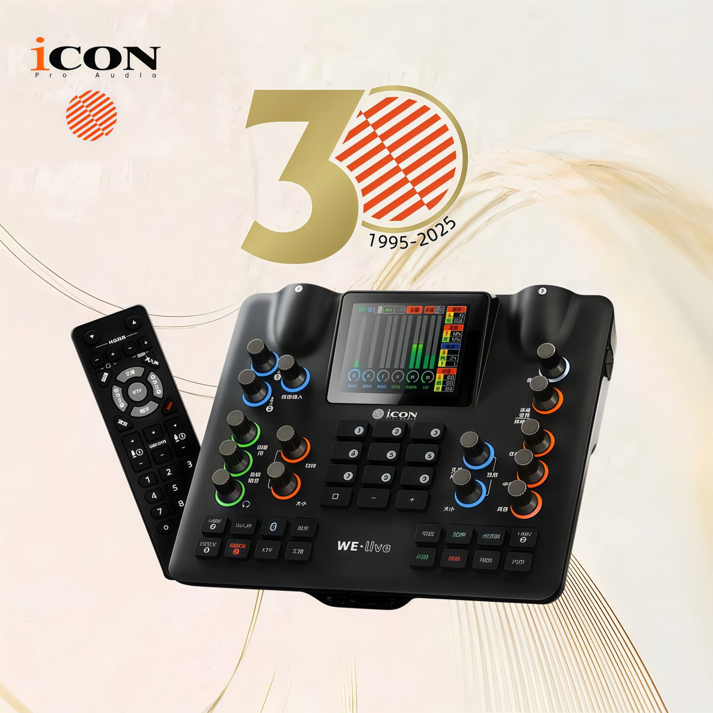 icon艾肯声卡WE live手机直播声卡主播唱歌声麦克风录音K歌游戏PK