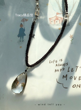 原创原创设计天然绿幽灵编绳项链