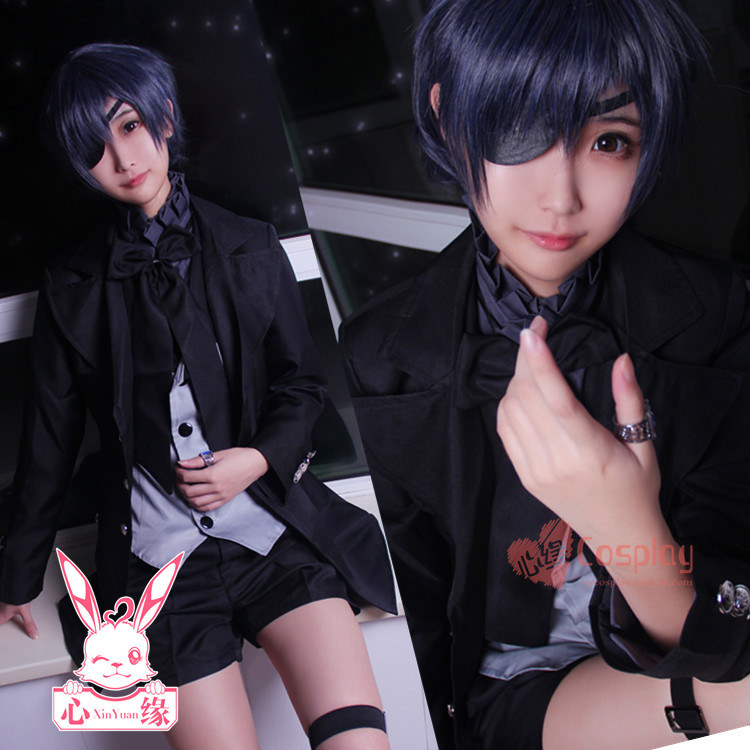 现货 心缘cosplay 黑执事夏尔恶魔装 黑版 送戒指 袜子
