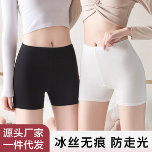打底裤 防走光冰丝高腰痕大码 蕾丝花边可外穿 女士安全裤 夏季