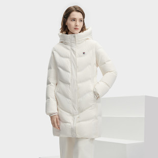 FILA斐乐女装 羽绒服F11W341910F 保暖显瘦羽绒服女子中长款