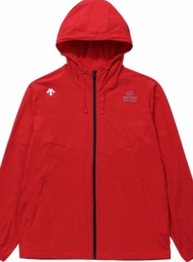 迪桑特运动骑行训练透气防风连帽长袖纯色拉链夹克外套SQ223IWB41