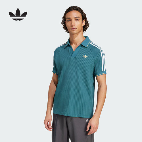 adidas/阿迪达斯新款2025夏男女短袖华夫格POLO衬衫KC0691 KC0690