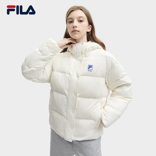 女士鹅绒长款连帽运动羽绒服