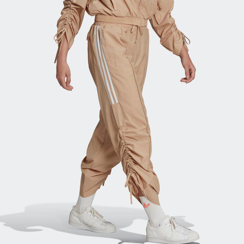 Adidas三叶草女士运动休闲高腰松紧透气褶皱抽绳可调节长裤HM1702