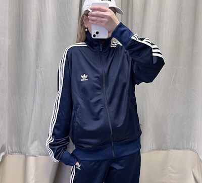 adidas三叶草男款经典条纹立领复古夹克外套IR9893 IM9471 IJ7058