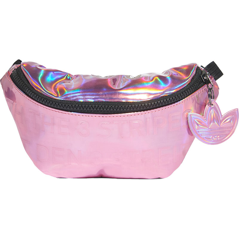 阿迪达斯三叶草镭射腰包男单肩包