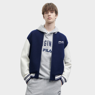 休闲宽松棒球服F11M349501F 外套时尚 FILA斐乐男士 针织长袖