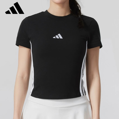 Adidas/阿迪达斯女士短款修身透气短袖时尚基础百搭JY8570