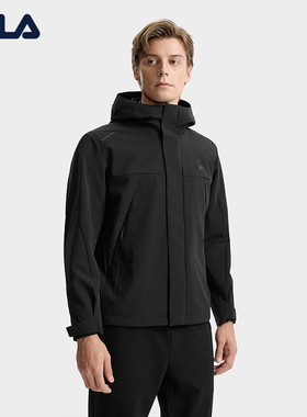 FILA斐乐男梭织外套时尚简约舒适休闲连帽防泼水上衣F11M543702F