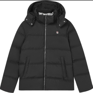 FILA斐乐男子冬季 纯色休闲保暖连帽羽绒服F51M248908FF51M348908A