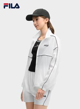 斐乐 FILA 女士梭织外套 时尚休闲简约立领宽松上衣F11W529704F