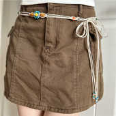 手工配裙子编织腰带波西米亚装 饰腰绳连衣裙系带收腰民族风腰链