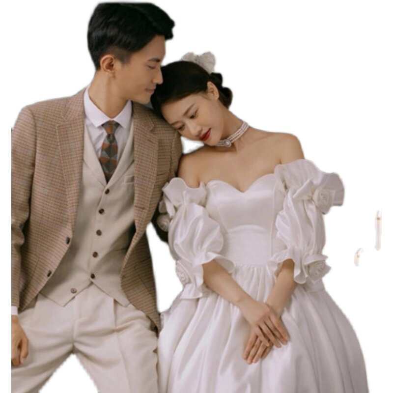 HANFEIYAS NEW SATIN FLOWER RUFFLE SLEEVES PUFF SLEEVES MIDDLE SLEEVES DETACHABLE FAKE SLEEVES