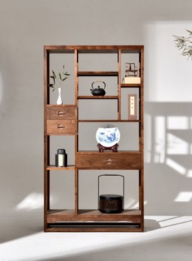 新中式博古架展示柜饰品实木