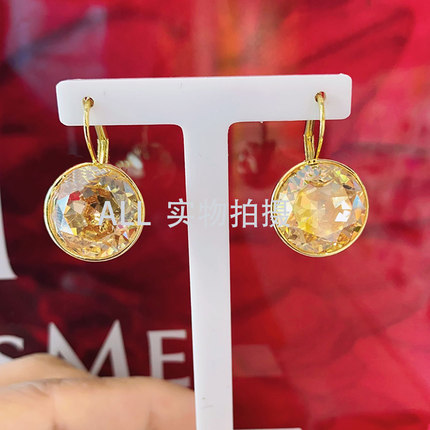 施华奥地利水晶BELLA贝拉金色圆形耳环礼物女大号 883551 5085608