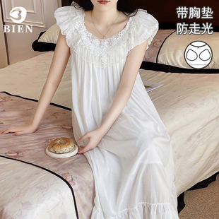 新款 BIEN2025年夏季 吊带裙女甜美可爱公主风家居服可外穿纯棉睡裙