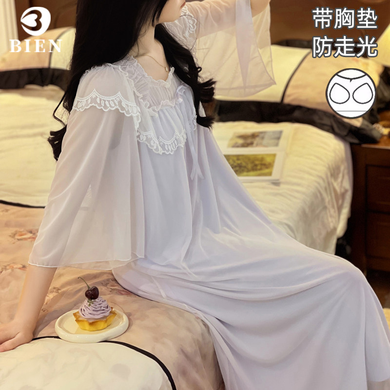 BIEN法式宫廷风睡裙女春夏季甜美可爱公主家居服可外穿新款睡衣裙