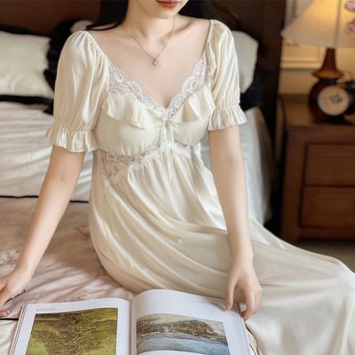冰丝夏季性感蕾丝花边睡裙