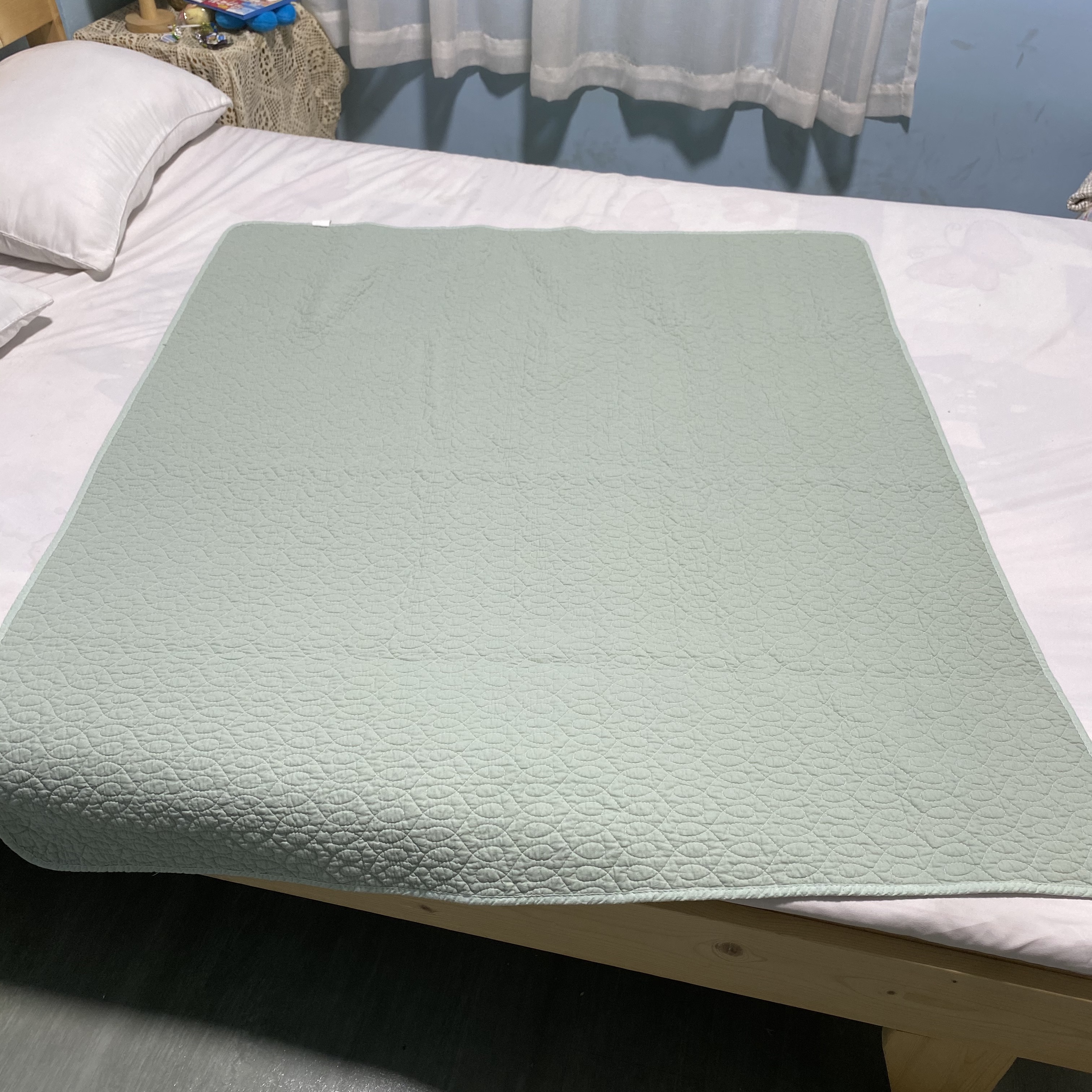 夏季净色素色纯色双面纯棉隔脏垫100棉防汗床单保护垫床盖可机洗
