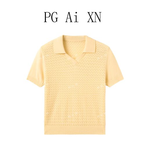 【大潘专属】PG Ai XN品归 夏季镂空翻领气质上衣 PGXN 3126