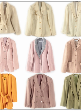 日本制中古着Vintage孤品尖货小香风BF复古羊毛外套洋装西装8