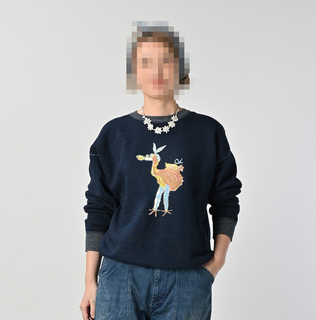 2025秋冬圆领长袖火烈鸟卫衣抓绒