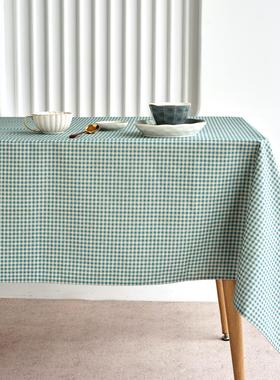 GIRONES西班牙进口经典蓝色格子防水防油易打理餐桌桌布日韩风