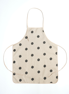 GIRONES西班牙进口清新波点防水防油亚麻色家居厨房围裙可调节