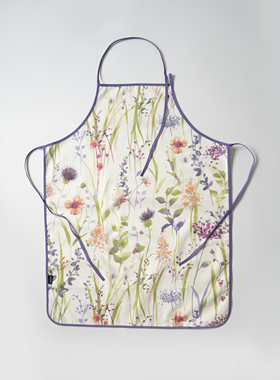 GIRONES西班牙进口清新植物图案防污防水防油包边无袖家居围裙