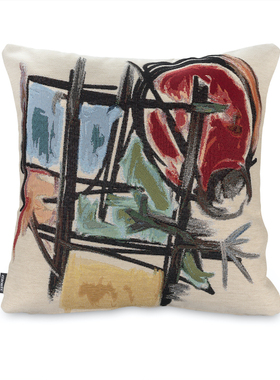 GIRONES西班牙大师米罗抽象画欧式复古咖啡厅餐厅双面抱枕靠垫