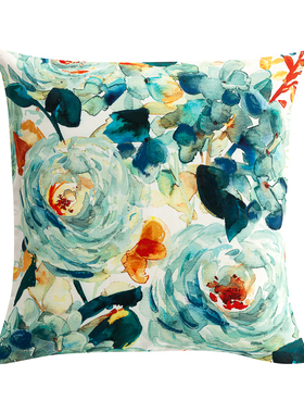 GIRONES 进口纯棉数码印花水墨画艺术沙发大抱枕靠垫靠包60x60cm