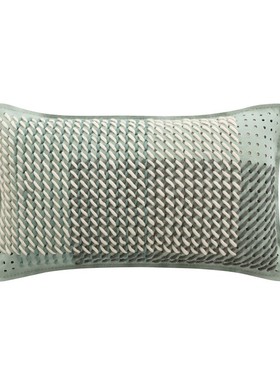 GAN 进口手工羊毛时尚家居超柔软舒适腰靠长型靠垫腰枕绿色重叠色