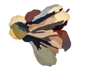 西班牙nanimarquina纯手工簇绒花卉自然田园风不规则小地毯块毯