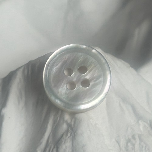 高档天然贝壳扣子白蝶贝单白细边