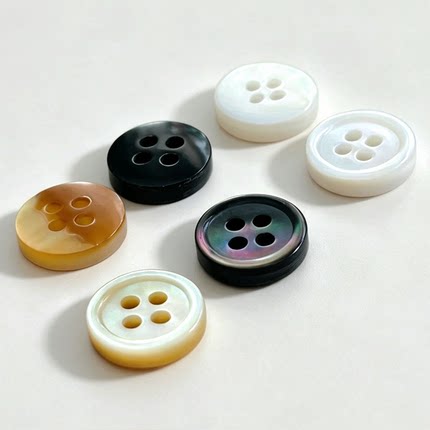 高级精品加厚天然贝壳材质衬衫扣子专柜衬衣纽扣已打磨修边高档扣