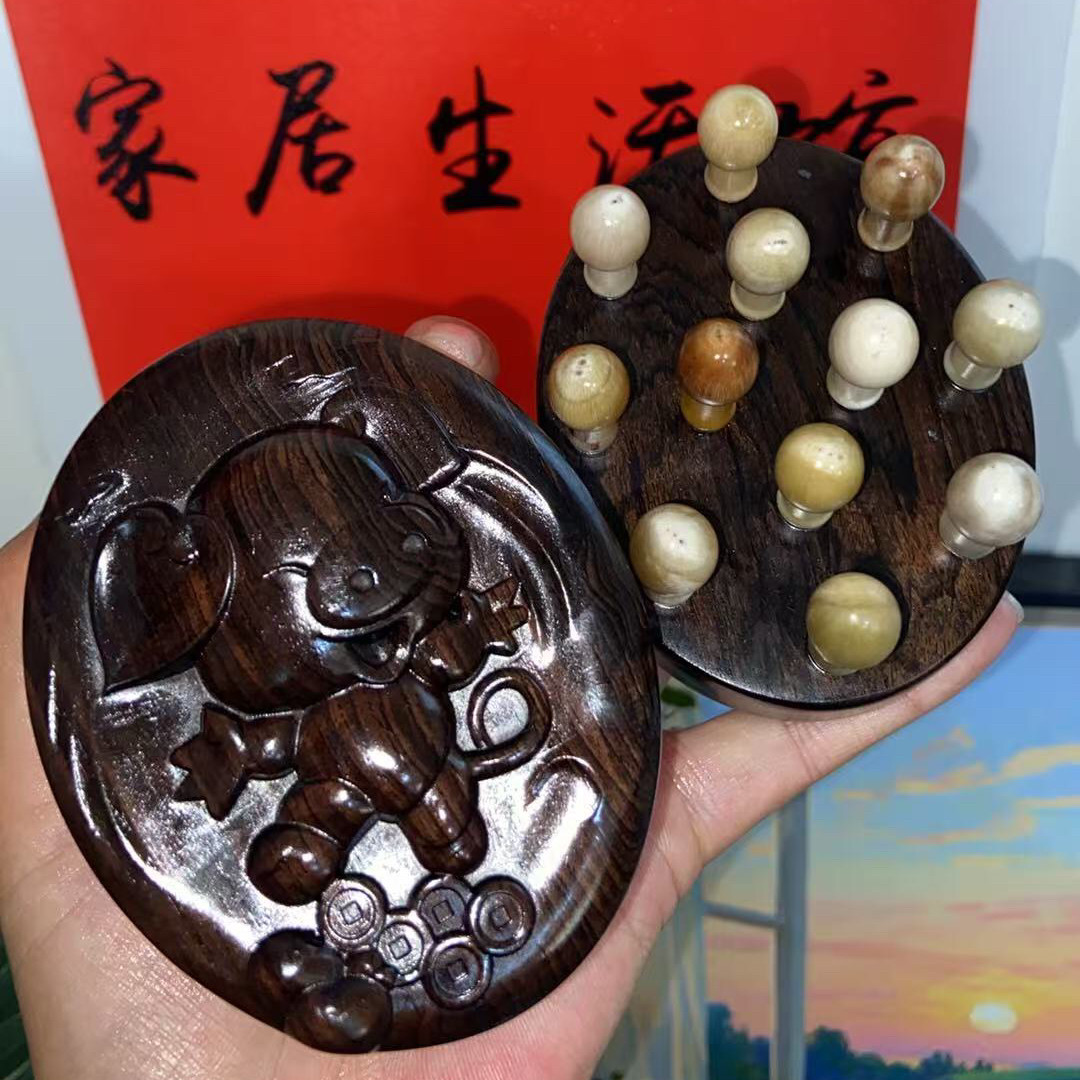 紫光檀小黄牛【大面包】十二生肖 按摩梳