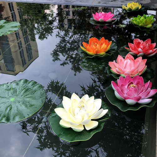 仿真浮水莲花荷花水池鱼缸包邮