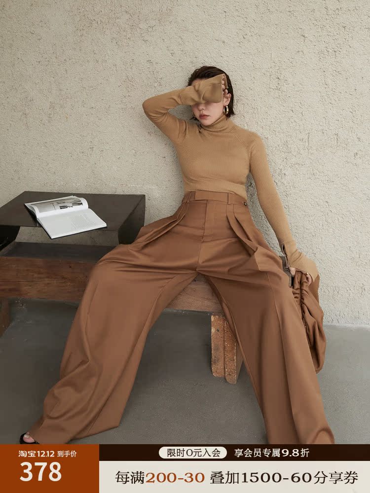 Boss Z Australian Merino high-necked slim mid-length one-piece sweater without side seams women's woolen bottoming shirt