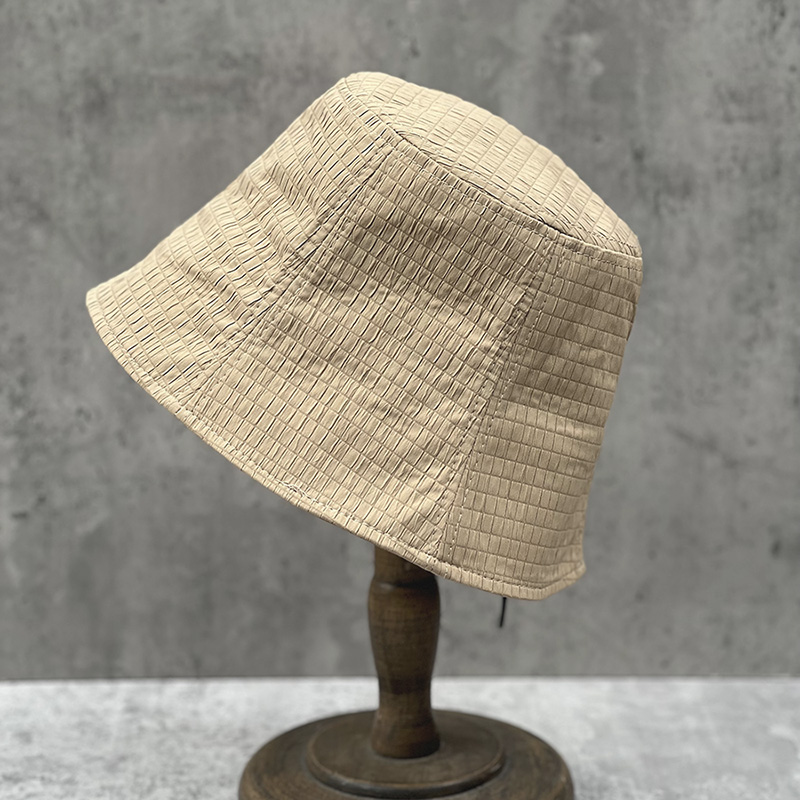 显脸小水桶帽女日系春夏格纹盆帽