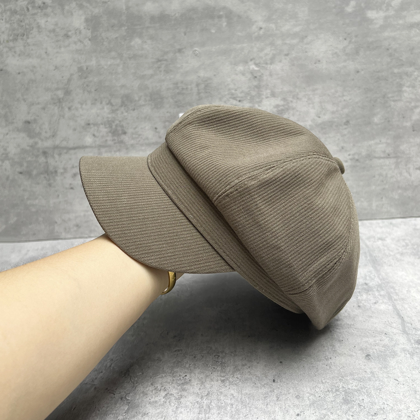 2025新款韩版纯色条纹八角帽休闲