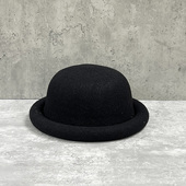 小头围法式 羊毛针织渔夫帽子女秋冬减龄气质礼帽卷边保暖时尚 盆帽