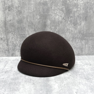 马术帽 显脸小报童帽时尚 25新款 轻奢圆顶小檐羊毛呢贝雷帽女秋冬季